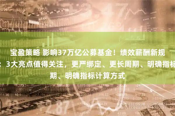 宝盈策略 影响37万亿公募基金！绩效薪酬新规全面升级：3大亮点值得关注，更严绑定、更长周期、明确指标计算方式